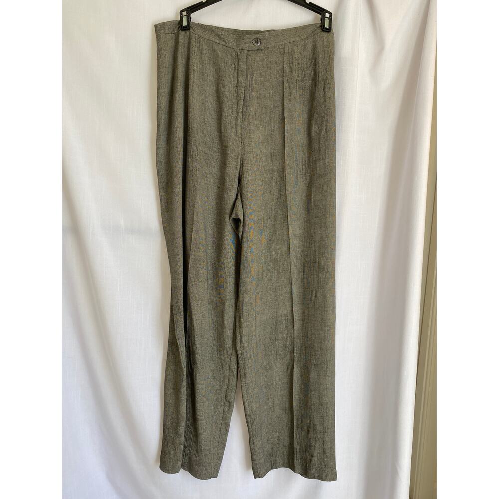 Dressbarn Woman Dress pants sz 18 Houndstooth lightweight black & taupe zip up